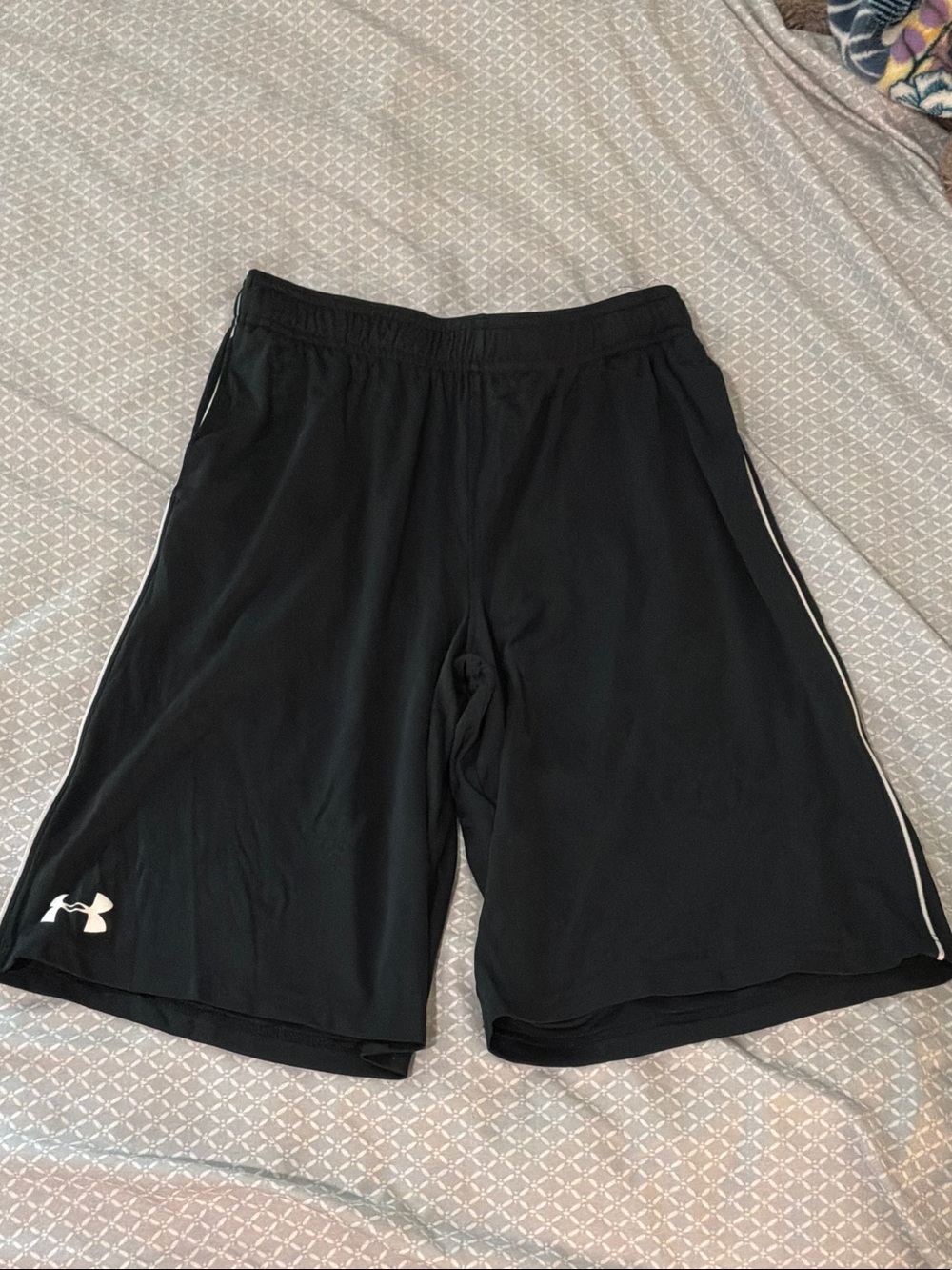 Under Armour Black Athletic Shorts with Side Stripe